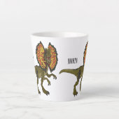 Dilophosaurus cartoon illustratie latte mok (Voorkant)