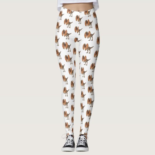 Dilophosaurus cartoon illustratie leggings (Voorkant)