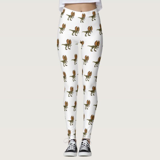 Dilophosaurus cartoon illustratie leggings (Voorkant)