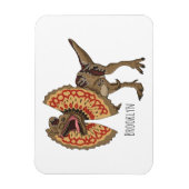 Dilophosaurus cartoon illustratie magneet (Verticaal)