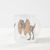 Dilophosaurus cartoon illustratie matglas koffiemok (Voorkant rechts)