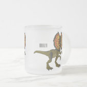 Dilophosaurus cartoon illustratie matglas koffiemok (Voorkant rechts)