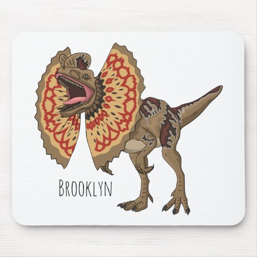 Dilophosaurus cartoon illustratie muismat (Voorkant)