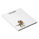 Dilophosaurus cartoon illustratie notitieblok (Schuin)