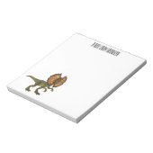 Dilophosaurus cartoon illustratie notitieblok (Linkerzijde)