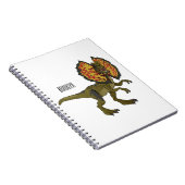 Dilophosaurus cartoon illustratie notitieboek (Rechterzijde)