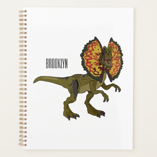 Dilophosaurus cartoon illustratie planner (Voorkant)