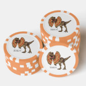 Dilophosaurus cartoon illustratie poker chips (Opstapeling)