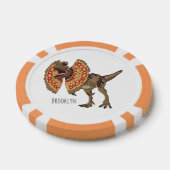 Dilophosaurus cartoon illustratie poker chips (Enkel)