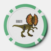 Dilophosaurus cartoon illustratie poker chips (Achterkant)