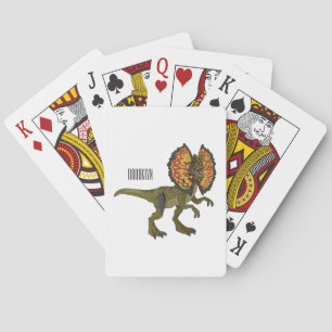Dilophosaurus cartoon illustratie pokerkaarten