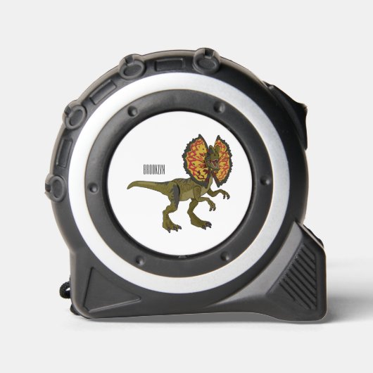 Dilophosaurus cartoon illustratie rolmaat (Voorkant)