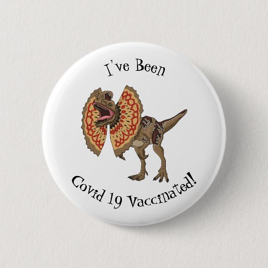 Dilophosaurus cartoon illustratie ronde button 5,7 cm (Voorkant)