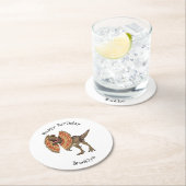 Dilophosaurus cartoon illustratie ronde kartonnen onderzetter (Insitu)