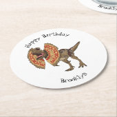 Dilophosaurus cartoon illustratie ronde kartonnen onderzetter (Gebogen)