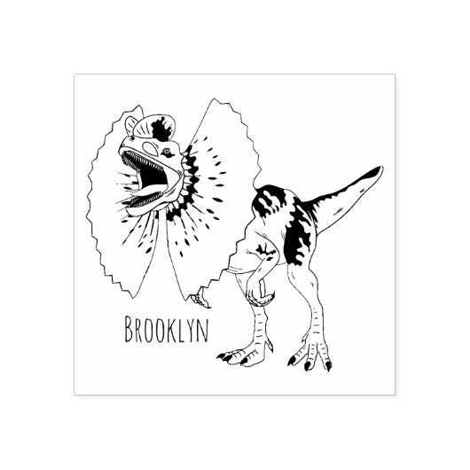 Dilophosaurus cartoon illustratie rubberstempel (Afrduk)