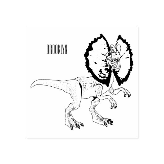 Dilophosaurus cartoon illustratie rubberstempel (Afrduk)