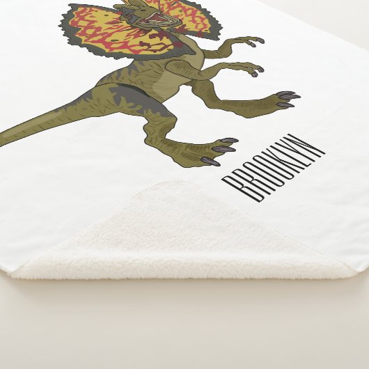 Dilophosaurus cartoon illustratie sherpa deken (3/4)