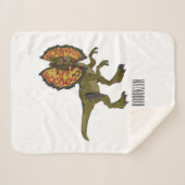 Dilophosaurus cartoon illustratie sherpa deken (Voorkant (horizontaal))