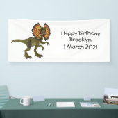 Dilophosaurus cartoon illustratie spandoek (Beurs)