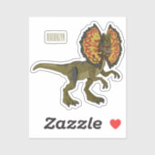 Dilophosaurus cartoon illustratie sticker (Vel)