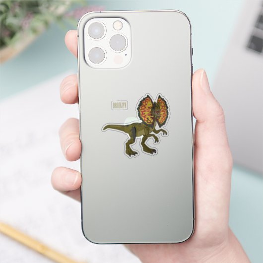 Dilophosaurus cartoon illustratie sticker (Telefoon)