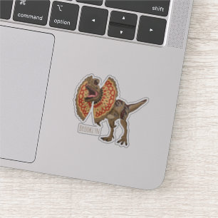 Dilophosaurus cartoon illustratie sticker