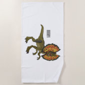 Dilophosaurus cartoon illustratie strandlaken (Voorkant)
