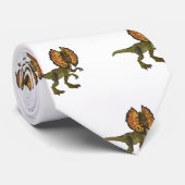 Dilophosaurus cartoon illustratie stropdas (Opgerold)