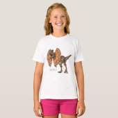 Dilophosaurus cartoon illustratie t-shirt (Voorkant volledig)