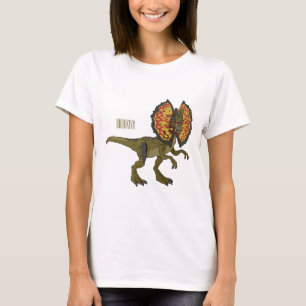 Dilophosaurus cartoon illustratie t-shirt