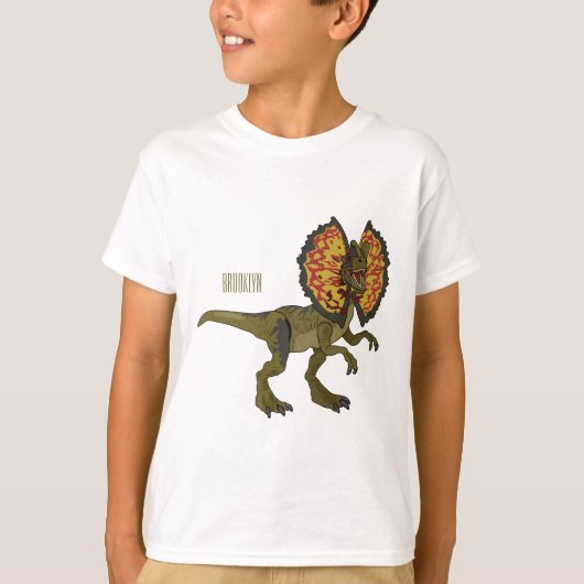 Dilophosaurus cartoon illustratie t-shirt (Voorkant)