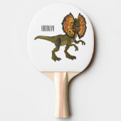 Dilophosaurus cartoon illustratie tafeltennisbatje (Achterkant)