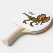 Dilophosaurus cartoon illustratie tafeltennisbatje (Voorkant Gekanteld)