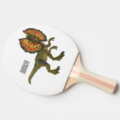 Dilophosaurus cartoon illustratie tafeltennisbatje (Zijkant)