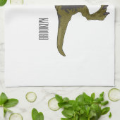 Dilophosaurus cartoon illustratie theedoek (Gevouwen)