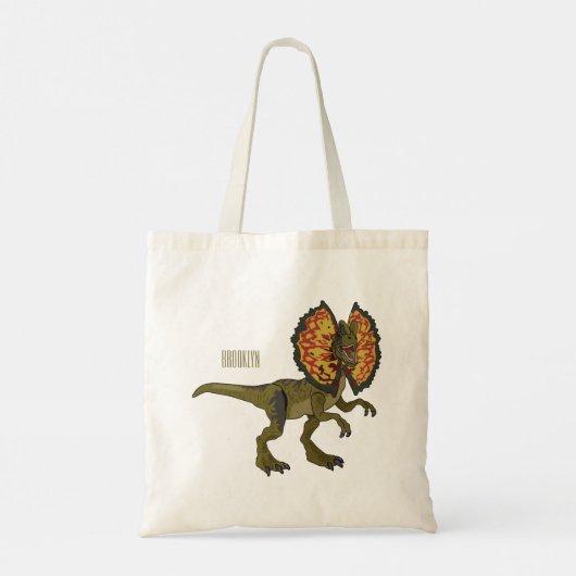 Dilophosaurus cartoon illustratie tote bag (Achterkant)