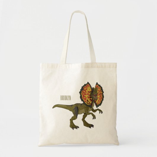 Dilophosaurus cartoon illustratie tote bag (Voorkant)