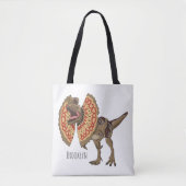 Dilophosaurus cartoon illustratie tote bag (Voorkant)