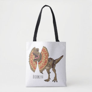 Dilophosaurus cartoon illustratie tote bag
