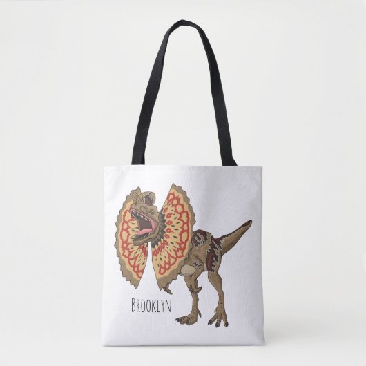 Dilophosaurus cartoon illustratie tote bag (Voorkant)