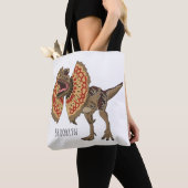Dilophosaurus cartoon illustratie tote bag (Dichtbij)