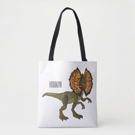 Dilophosaurus cartoon illustratie tote bag (Voorkant)