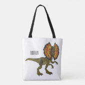 Dilophosaurus cartoon illustratie tote bag (Achterkant)