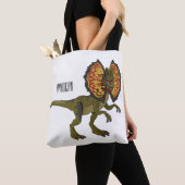 Dilophosaurus cartoon illustratie tote bag (Dichtbij)