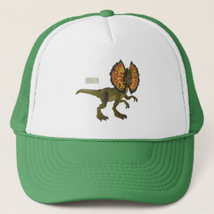 Dilophosaurus cartoon illustratie trucker pet