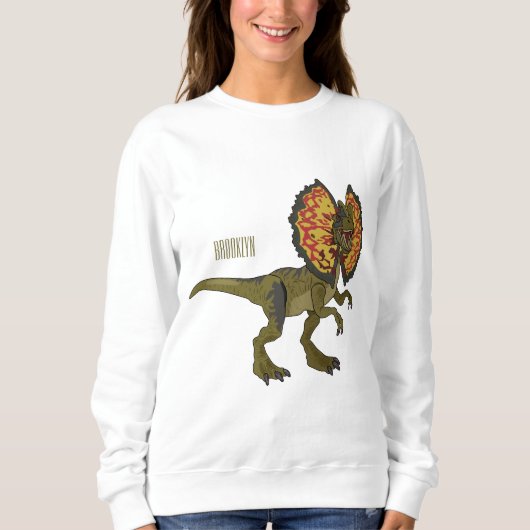 Dilophosaurus cartoon illustratie trui (Voorkant)