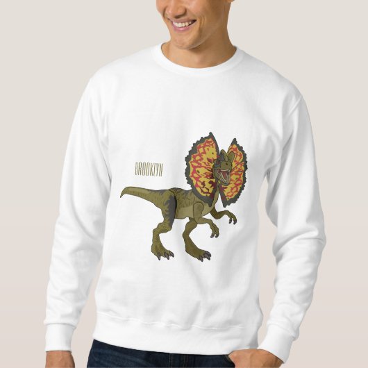 Dilophosaurus cartoon illustratie trui (Voorkant)