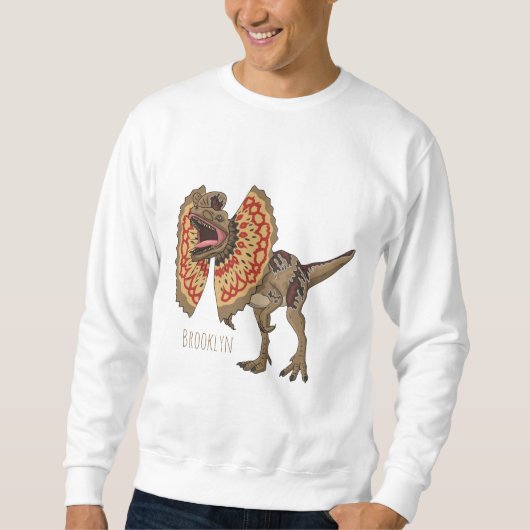 Dilophosaurus cartoon illustratie trui (Voorkant)