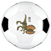 Dilophosaurus cartoon illustratie voetbal (Gedraaid)